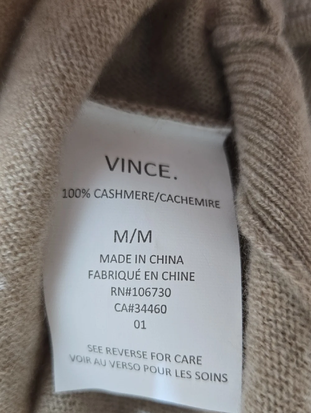 VINCE Sleeveless V-Neck Cashmere Knit Top